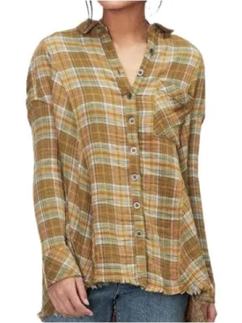 Free People Juniper Ridge Button Down Top Women’s Size Small